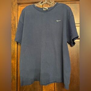 Vintage Nike Swoosh Embroidered XL Silver Gray Tag Blue Men’s T-Shirt VTG Y2K